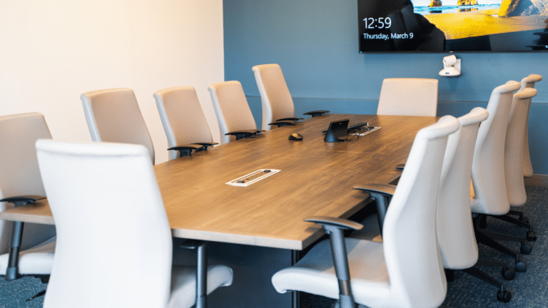 Video conferencing setup in a conference room