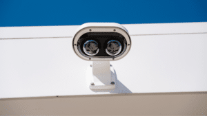 Security camera on a facility