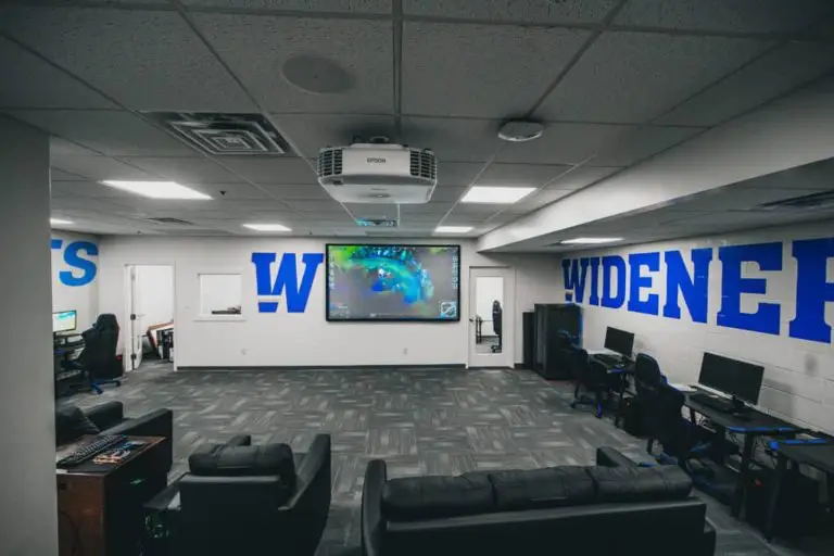 Esports av setup in the Widener esports arena